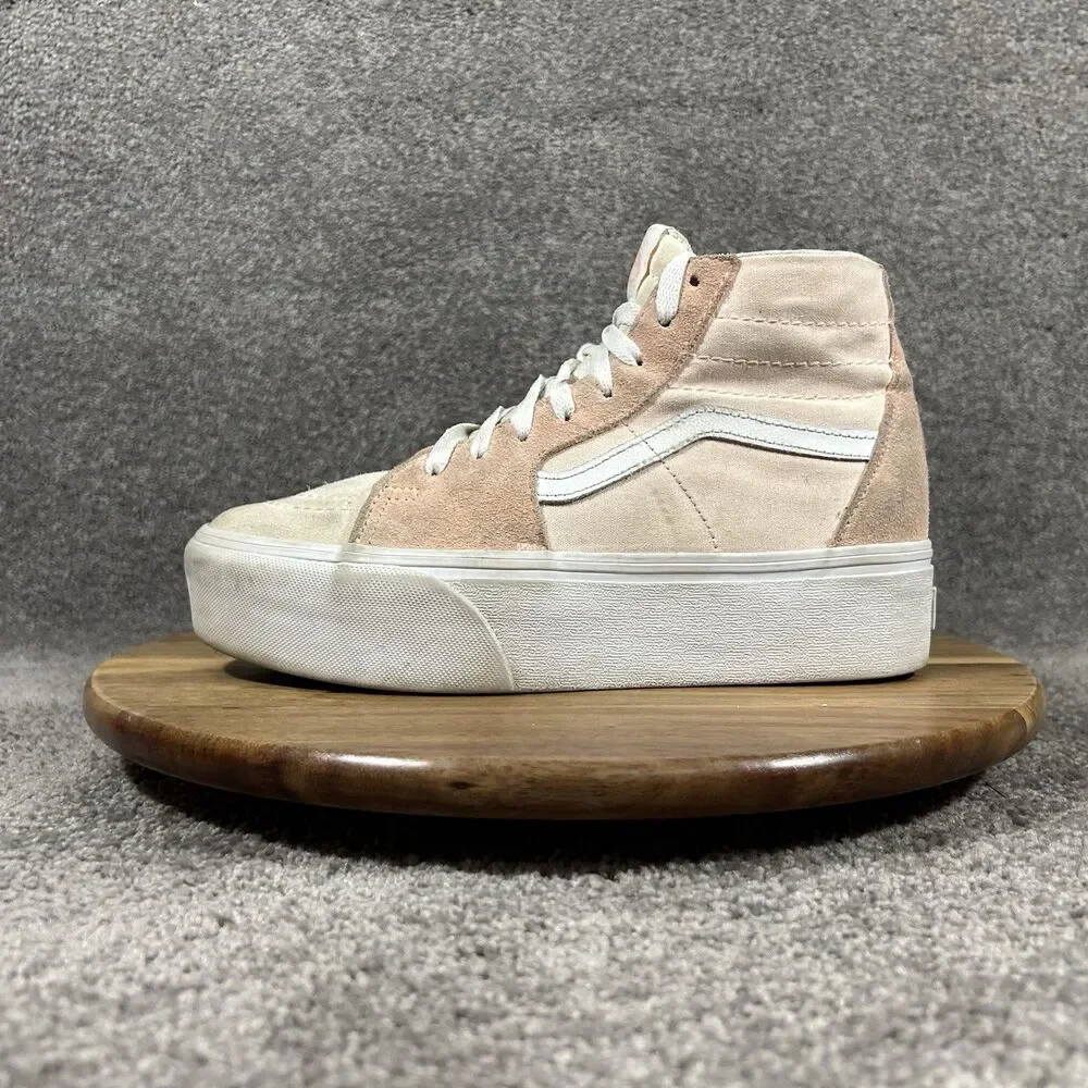 Vans Sk8-Hi Tapered Stackform Women's Size 8 Peach Platform Athletic Shoes Used
